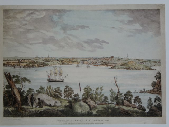 Joseph Lycett's North View of Sydney New South Wales, courtesy of State Library